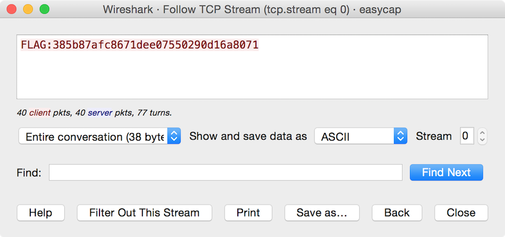 Screenshot of Wireshark's "Follow TCP Stream" view displaying the "easycap.png" file contents.